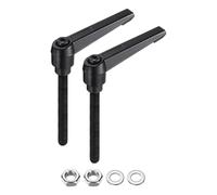 QUARKZMAN 2 Piezas Palancas Ajustables M8 X 60mm Roscado Métrico Macho Con Tuercas Arandelas Juego De Palancas De Sujeción Pernos Con varilla De Bloqueo Manijas Giratorias Tornillos Negros