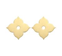QUARKZMAN 2 Piezas Placa Trasera Para Tiradores Gabinete, Placa Trasera Latón En Forma Hoja 1.69 Pulgadas, Arandelas Clásicas Para Decoración Muebles, Junta Para Puertas Gabinete