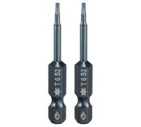 QUARKZMAN 2 piezas punta de destornillador vástago hexagonal de 1/4" de 2 | Torx T6, de largo, puntas de taladro estrella, acero S2 magnético, 6 puntos, grado industrial, a prueba