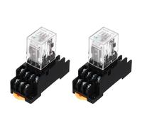 QUARKZMAN 2 Piezas Relé Electromagnético De Potencia DC 24V MY4NJ | Relé De Bobina De Potencia, 14 Pines, 3A, Con Indicador LED, Base De Enchufe DPDT 4NO 4NC, Para Sistemas Industriales