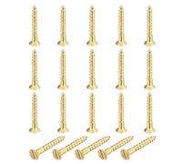 QUARKZMAN 20 Pcs Tornillos De Latón, M1.6 X 12mm Cabeza Convexa Redonda Ranurada Autoperforantes Para Carpintería Reparación De Muebles cuadros De Fotos Tablaroca Electrodomésticos, Dorado