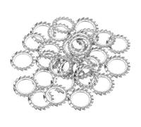 QUARKZMAN 25 Pcs Arandelas De Bloqueo Con Dientes Externos Plata