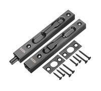 QUARKZMAN 2Pcs Cerrojo embutido 6 pulgadas pestillo deslizante Negro