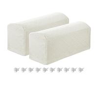QUARKZMAN 2Pcs Fundas Estirables para Reposabrazos, Fundas De Poliéster con Patrón De Diamante para Sillones Y Sofás Reclinables con Alfileres De Torsión para Sillas Sofás, Blanco