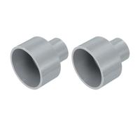QUARKZMAN 2Pcs Reductor de Tubería de UPVC, 50 * 25mm Conector Reductor Acoplamiento para Tubería, Kit de Accesorios de Plomería PVC para Fontanería de Alcantarillado Doméstico, Gris