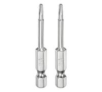 QUARKZMAN 2Pcs T10 Bit de Seguridad Torx 1/4" Vástago Hexagonal 2" Largo Acero S2 Magnético Resistentes a Manipulaciones Puntas de Estrella Destornillador Torx con Agujero de Conductor
