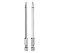 QUARKZMAN 2Pcs T15 Bit de Seguridad Torx 1/4" Vástago Hexagonal 4" Largo Acero S2 Magnético Resistentes a Manipulaciones Puntas de Estrella Destornillador Torx con Agujero de Conductor
