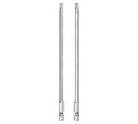 QUARKZMAN 2Pcs T25 Bit de Seguridad Torx 1/4" Vástago Hexagonal 6" Largo Acero S2 Magnético Resistentes a Manipulaciones Puntas de Estrella Destornillador Torx con Agujero de Conductor