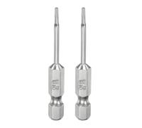 QUARKZMAN 2Pcs T6 Bit de Seguridad Torx 1/4" Vástago Hexagonal 2" Largo Acero S2 Magnético Resistentes a Manipulaciones Puntas de Estrella Destornillador Torx con Agujero de Conductor