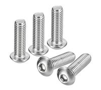QUARKZMAN 3/8-16x1-1/4" Botón Hueca Cabeza Tornillos, 20uds 304 Inoxidable Acero Sujetadores Hexagonal Pernos Tornillos, Completa Rosca Hexagonal Accionamiento Tornillos