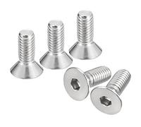 QUARKZMAN 3/8-16x1" Plana Avellanada Hueca Cabeza Tornillos, 5uds 304 Inoxidable Acero Hexagonal Zócalo Plana Cabeza Tornillos, Completa Rosca, Avellanados Pernos