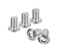 QUARKZMAN 3/8-16x5/8" Botón Hueca Cabeza Tornillos, 5uds 304 Inoxidable Acero Sujetadores Hexagonal Pernos Tornillos, Completa Rosca Hexagonal Accionamiento Tornillos
