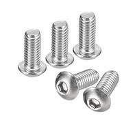 QUARKZMAN 3/8-16x7/8" Botón Hueca Cabeza Tornillos, 5uds 304 Inoxidable Acero Sujetadores Hexagonal Pernos Tornillos, Completa Rosca Hexagonal Accionamiento Tornillos