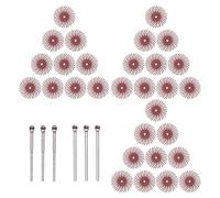 QUARKZMAN 30 Piezas De Juego De Discos De Cerdas Radiales 1" 220 Granos Kit De Cepillos Abrasivos Para Detalles Surte De Ruedas Para Pulir Con Mandriles De Vástago De 1/8" 3/32" Rojo