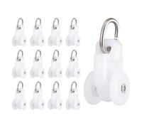 QUARKZMAN 30 Piezas Rodillos para Carril Cortina Correderas Cortina Poleas Ruedas Plástico para Techos con Rueda Doble para Accesorios Portador Carriles Ventana (Blanco)