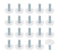 QUARKZMAN 30Pcs Niveladores para Muebles con Roscado M6, 23x18mm Patas Ajustables para Nivelar Mesas, Deslizadores para Muebles con Roscado para Patas de Sillas y Taburetes, Blanco