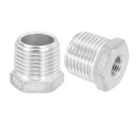 QUARKZMAN 3Pcs 1/2" Macho A 1/8" Hembra NPT 304 Acero Inoxidable Reductor Buje Hexagonal, Adaptador De Tubería De Fundición Reductor Para Sistemas Industriales, Petróleo/Gas, Agua
