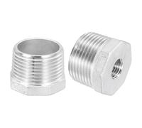 QUARKZMAN 3Pcs 1" Macho A 1/4" Hembra NPT 304 Acero Inoxidable Reductor Hexagonal Buje, Adaptador De Tubería De Fundición Reductor Para Sistemas Industriales, Petróleo/Gas, Agua
