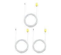 QUARKZMAN 3uds K Tipo Termopar Sonda Mini Conector Temperatura Sensor Universal para TM-902C TES1310 Termómetro, -50-400°C 10 m Blanco
