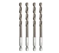 QUARKZMAN 4 Piezas Brocas De Perforación De Acero Rápido M35 Con Cobalto De 6mm/0.24" De Diámetro Con Vástago Hexagonal De 1/4" De Cambio Rápido Para Metal, Acero, Cobre, Aluminio