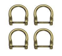 QUARKZMAN 4 Piezas De Herradura De Screw In Shackle Anillo En D De 15 mm | 5/8 Pulgada Portallaves Anillo En U Hebilla Accesorios Para Correa De Bolso DIY Artesanía En Cuero Llavero Bronce
