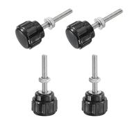 QUARKZMAN 4 tornillos moleteados con rosca M3 x 20 mm, tornillo de cabeza redonda con tuercas arandelas, tornillos de mariposa galvanizados de acero al carbono galvanizado, palanca de sujeción de 14