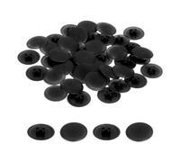 QUARKZMAN 40 Tapas de Tornillo, 17mm, Tapas Decorativas de Plástico Impermeables para Tornillos Autorroscantes de Cerradura de Leva Phillips, Negro