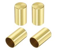 QUARKZMAN 4Pcs Cubiertas para Patas de Muebles de Metal, 0.63 x 1.14 Pulgadas Almohadillas Redondas para Patas de Muebles Cubierta Dorada Protector de Suelo para Silla, Mesa, Sofá, Cama