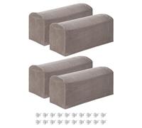 QUARKZMAN 4Pcs Fundas Estirables para Reposabrazos, Fundas Suaves De Poliéster para Sillones Y Sofás Reclinables con Alfileres De Torsión para salvaguadar Sillas Y Sofás, Color Taupe