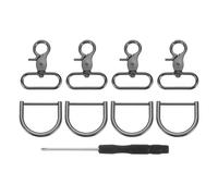 QUARKZMAN 4Pcs Gancho Giratorio, 38mm(1 1/2") Gancho Gatillo Con Anillo D Metal Resistente Pinza Garra Langosta Clips Para Correas Bolsas Cinturones Artesanía En Cuero, Color Negro Mate
