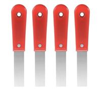 QUARKZMAN 4uds Agramasa Cuchillo 0,98" Ancho Carbono Acero Hoja Metal Agramasa Rascador, Flexible Yeso Espátula para Yeso Paneles Reparación y Agramasa, Rojo
