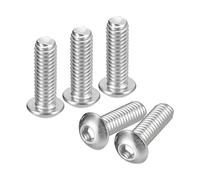 QUARKZMAN 5/16-18x1" Botón Hueca Cabeza Tornillos, 10uds 304 Inoxidable Acero Sujetadores Hexagonales Pernos Tornillos, Completa Rosca Hexagonal Accionamiento Tornillos