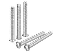 QUARKZMAN 5/16-18x4" Botón Hueca Cabeza Tornillos, 5uds 304 Inoxidable Acero Sujetadores Hexagonales Pernos Tornillos, Completa Rosca Hexagonal Accionamiento Tornillos
