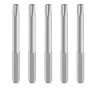 QUARKZMAN 5 Pcs Punta de Destornillador Torx T20H con Vástago Hexagonal de 5/32" de 45 Mm/1,77" Longitud, Estrella Magnética de 6 Puntas, Puntas de Acero S2 de Impacto Eléctrico
