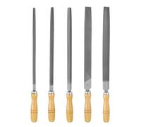 QUARKZMAN 5 Piezas De Juego De Lima 12" Dientes Finos Acero Al Carbón Con Mango De Madera Cuadrada/Plana/Triangular/Media Caña/Redonda Para Pulir Y Grabar