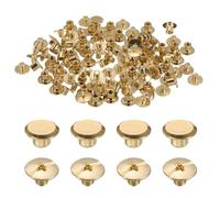 QUARKZMAN 50 Conjuntos M5 x 5mm Tornillos De Unión De Cabeza Phillips De Metal Chicago Poste Clavo Remache Pernos Remaches Para DIY Cinturón, Tono Dorado