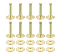 QUARKZMAN 50 Juegos De Remaches Y Arandelas De Cobre 12x4x19mm Tono Dorado