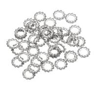 QUARKZMAN 50 Pcs Arandelas De Bloqueo Con Dientes Externos Plateado