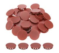 QUARKZMAN 50mm Tapones de Plástico para Agujero, 64pcs Nylon Tapa de Ocultar Orificio de Inserción para Mueble Tapón de Bloqueo Redondo a Presión para Estante Armario Gabinete, Marrón Oscuro