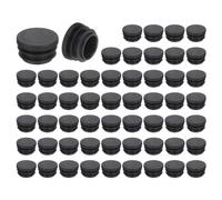 QUARKZMAN 56 Tapones Redondos de Plástico, Tapas de Extremo de Tubo Negro, Inserto de Patas de Muebles de 22mm (0.87 Pulgadas), Protección Deslizante para Silla, Estante