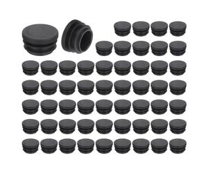 QUARKZMAN 56 Tapones Redondos de Plástico, Tapas de Extremo de Tubo Negro, Inserto de Patas de Muebles de 22mm (0.87 Pulgadas), Protección Deslizante para Silla, Estante