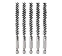 QUARKZMAN 5Pcs Cepillo de Alambre de Acero Inoxidable 8mm Diámetro para Limpieza de Tubos y Conductos con Mango y 1/4" Vástago Hexagonal para Tubos Puertos Rodamientos