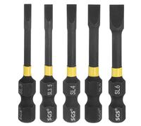 QUARKZMAN 5Pcs SL3-SL6 Punta Destornillador Impacto Ranurada Para Taladros