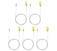 QUARKZMAN 5uds K Tipo Termopar Sonda Mini Conector Temperatura Sensor Universal para TM-902C TES1310 Termómetro, -50-400°C 4,9 Pies Blanco