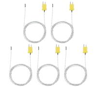 QUARKZMAN 5uds K Tipo Termopar Sonda Mini Conector Temperatura Sensor Universal para TM-902C TES1310 Termómetro, -50-400°C 2.16.4 Pies Blanco
