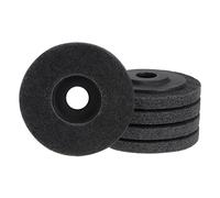 QUARKZMAN 5uds Nylon Fibra Pulido Rueda 4.5" x 7/8" Abrasivas Ruedas Gris | Lijado Pulido Disco 320 Grano 7P No Tejido Abrasivo Aleta Disco Esmerilado Pulido Rueda, para Angulares Amoladoras