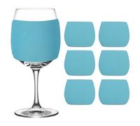 QUARKZMAN 6 Fundas Para Copa De Vino Sublimables Reutilizables De Neopreno Aislante Para Bebidas Frías Accesorios Para Sublimación Azul