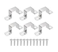 QUARKZMAN 6Pcs Abrazadera En Forma De U Para Tubo Cuadrado 35x35mm | Soporte En Forma De U De Acero Inoxidable 304, Con Tornillos Autoperforantes Phillips, Para Tuberías