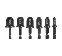 QUARKZMAN 6Pcs Juego De barrenas Para Herramienta De Ensanchado Reparación HVAC Herramienta De Abocardado Expansor De Tubos Con Vástago Hexagonal De 1/4" 3/8" 1/2" 5/8" 3/4" 7/8"
