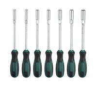 QUARKZMAN 7 Pcs Llave Para Tuercas Métricas 5mm/6mm/7mm/8mm/9mm/10mm/11mm CR-V Punta No Magnética Ejes Huecos Destornillador De Vaso Con Mango Para Reparación Llave De Bits Verde/Negro